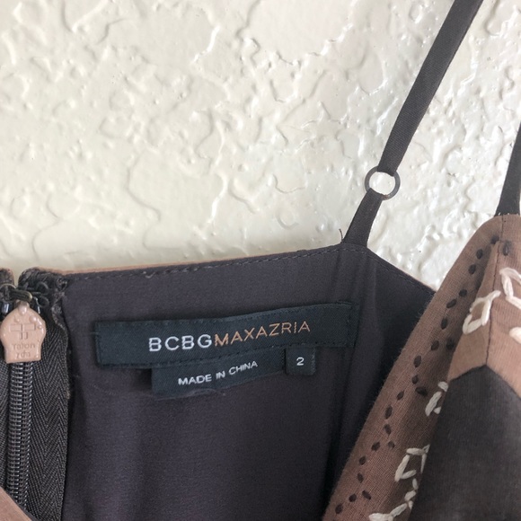 Bcbg brown embroidered sundress tulle fit n flare - Picture 5 of 6